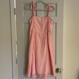 Sézane pink and white striped dress
